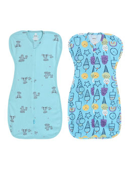 The Boo Boo Club - Cotton Blend Arms Up Sleeping Pod for Baby Boys & Girls (Pack of 2)