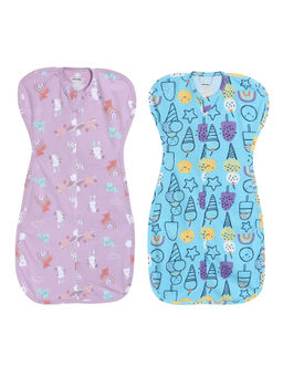 The Boo Boo Club - Cotton Blend Arms Up Sleeping Pod for Baby Boys & Girls (Pack of 2)