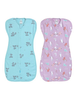 The Boo Boo Club - Cotton Blend Arms Up Sleeping Pod for Baby Boys & Girls (Pack of 2)