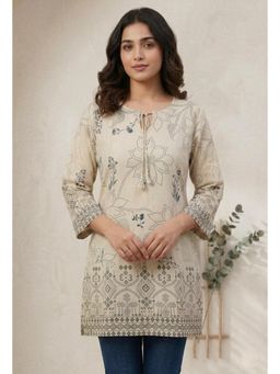 Gahan - Womens Ethnic Floral Motif Print Cotton Straight Kurta