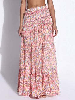 SHOWOFF - Women Multi-Color Solid Maxi Skirt