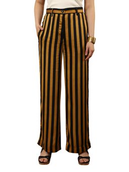TAMISKA BY NARENDRA KUMAR - Mustard Striped Wide Trouser