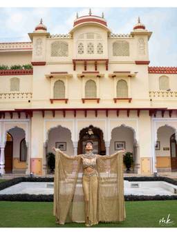 ITRH - Gold Zahara Skirt with Bandeau and Cape