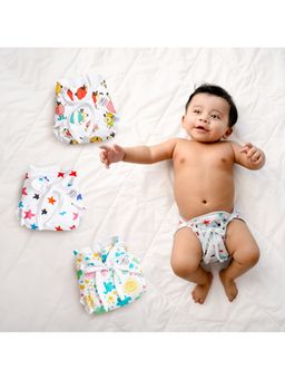 Superbottoms - Unisex Multi-Color Printed Cotton Dry Feel Langots (Pack of 3)