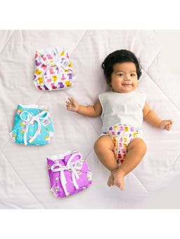 Superbottoms - Unisex Multi-Color Bummy World Cotton Dry Feel Langots (Pack of 3)