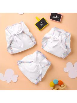 Superbottoms - Unisex White Cotton Dry Feel Langots (Pack of 3)