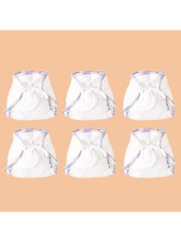 Superbottoms - Unisex White Cotton Dry Feel Langots (Pack of 6)