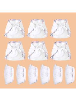 Superbottoms - Unisex White Cotton Dry Feel Langots (Pack of 12)