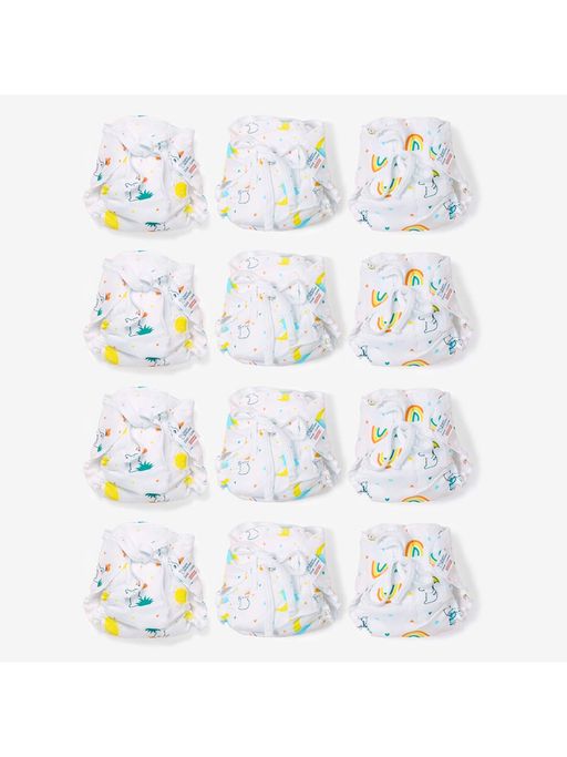 Superbottoms Unisex Multi-Color Muslin- Bummy Land Cotton Dry Feel Langots (Pack of 12)