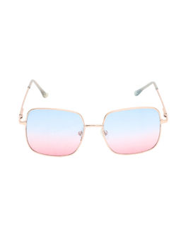 Spiky - Gold Frame Multi-Colour Lens Rectangle UV Protection Sunglass SWRE_BLU_PINK