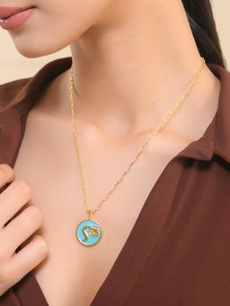 Voylla - Zodiac Aquarius and Evil Eye Reversible Pendant