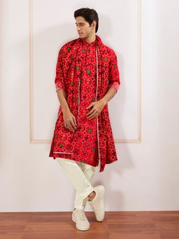 Vastramay - Digital Patola Print Rayon Kurta with Pant and Lace Dupatta