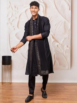 Vastramay - Solid Viscose Kurta with Pant and Sequence Embroidery Dupatta