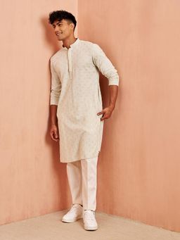 Vastramay - Pista Green Chikankari Rayon Kurta with Viscose Pant