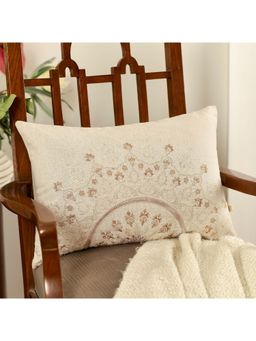 Khaabka - Bahaar Mandala Cream Cotton Linen Cushion Cover