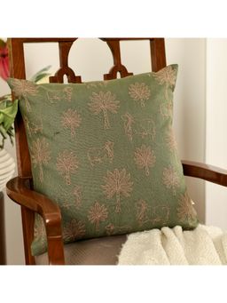 Khaabka - Nazakat Embroidered Olive Green Cushion Cover