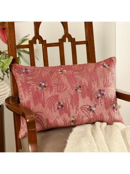 Khaabka - Utsav Red Crimson Velvet Embroidered Cushion Cover
