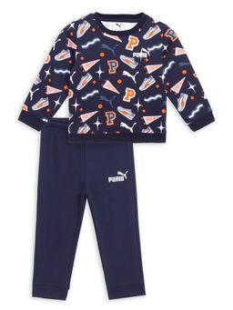 Puma - Minicats Kids Navy Blue Printed Sweatshirt & Joggers