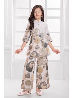 Mini Stitch - Cotton Silk Woven 3/4TH Sleeves Co-Ord Set - Grey