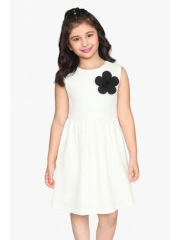 ZIP ZAP ZOOP - Girls White Elegant Sleeveless A-Line Dress
