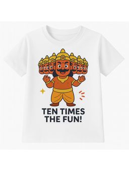 ZIP ZAP ZOOP - Kids White Dusshera T-Shirt