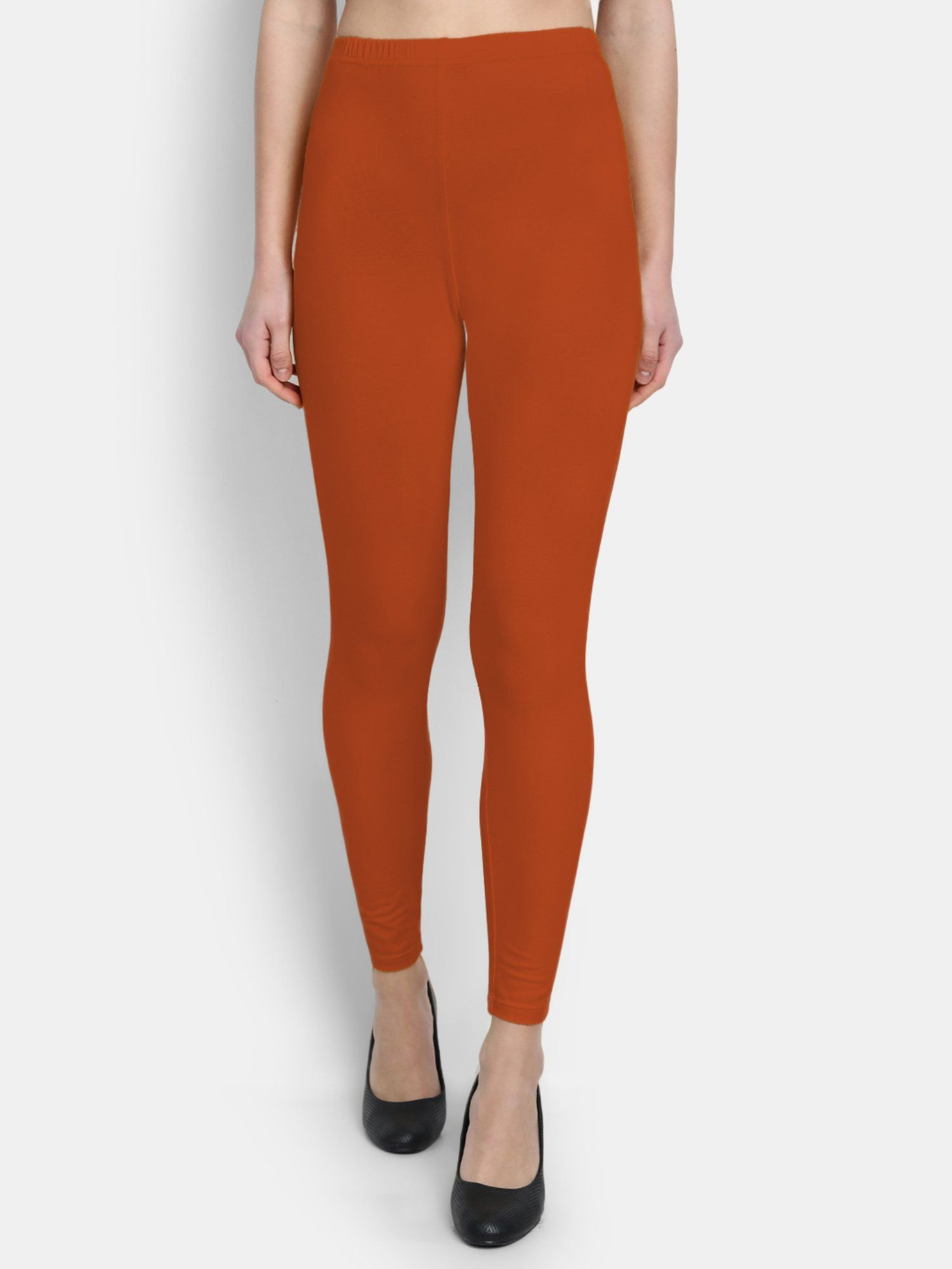 suti Women Cotton Ankle Length Leggings Orange-picture-29