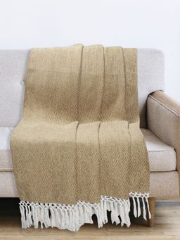 Saral Home - Gold Chenille Throw (140 x 160 cm)