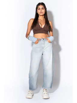 FREAKINS - Blue Ice Wash Baggy Jeans