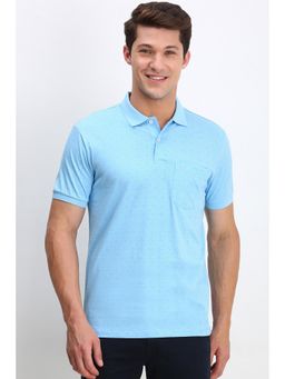 Allen Solly - Men Blue Print Polo Neck T-Shirt