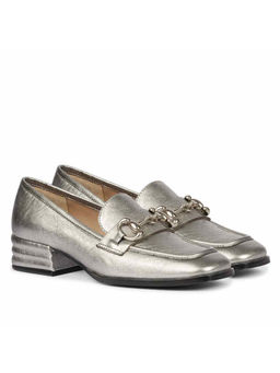 Saint G - Metallic Gun Leather Handcrafted Loafers