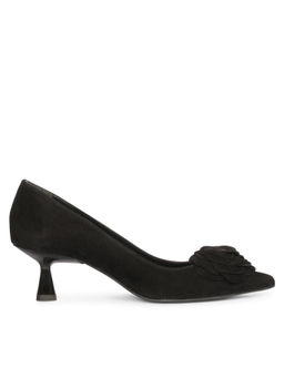 Saint G - Black Rose Embellished Leather Pumps