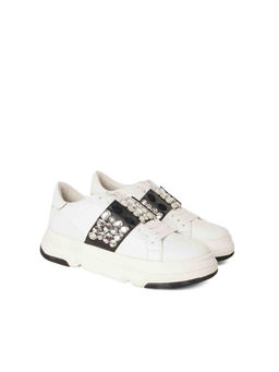 Saint G - Aifric Crystal White Leather Sneakers