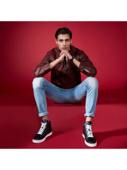 Saint G - Tesoro Navy Blue Leather Handcrafted Sneakers