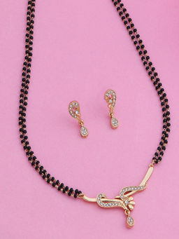 Estele - Gold Plated Twine Braid Mangalsutra Necklace Set for Women