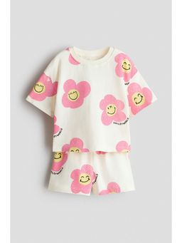 H&M - Girls Multi Color 2-Piece Printed Cotton Set