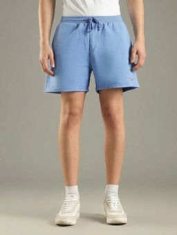 Tommy Hilfiger - Blue Regular Fit Solid Mid Rise Shorts