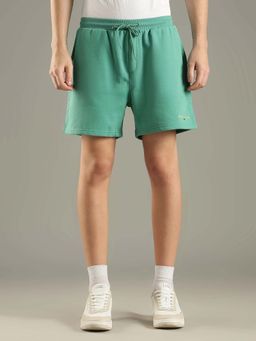 Tommy Hilfiger - Green Regular Fit Solid Mid Rise Shorts