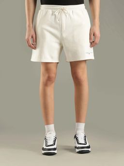 Tommy Hilfiger - Off White Regular Fit Solid Mid Rise Shorts