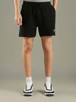 Tommy Hilfiger - Black Regular Fit Solid Mid Rise Shorts