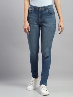 Monte Carlo - Womens Blue Light Wash Slim Fit Denim Jeans