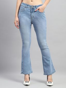 Monte Carlo - Womens Light Blue Light Wash Boot Cut Denim Jeans
