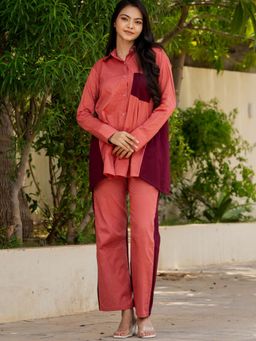 HOUSE OF JAMOTI - Cotton Two Toned Shirt and Pants (Set of 2)