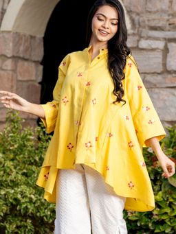 HOUSE OF JAMOTI - Sunshine Yellow Linen Top