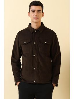 Allen Solly - Brown Cotton Full Sleeves Jacket