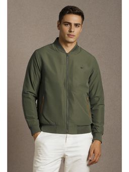 Louis Philippe - Olive Polyester Full Sleeves Jacket