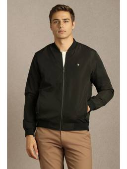 Louis Philippe - Black Polyester Full Sleeves Jacket
