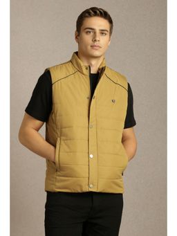Louis Philippe - Khaki Polyester Sleeveless Jacket