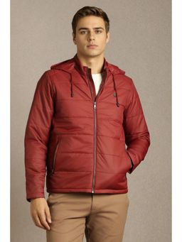 Louis Philippe - Red Polyester Full Sleeves Jacket