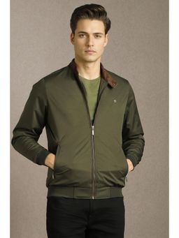 Louis Philippe - Olive Polyester Full Sleeves Jacket