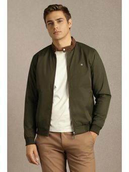 Louis Philippe - Olive Polyester Full Sleeves Jacket